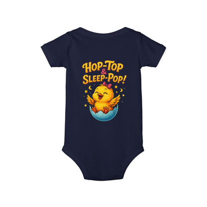 Infant One-Piece — 'Hop Top & Sleep Pop' Funny Baby Bodysuit