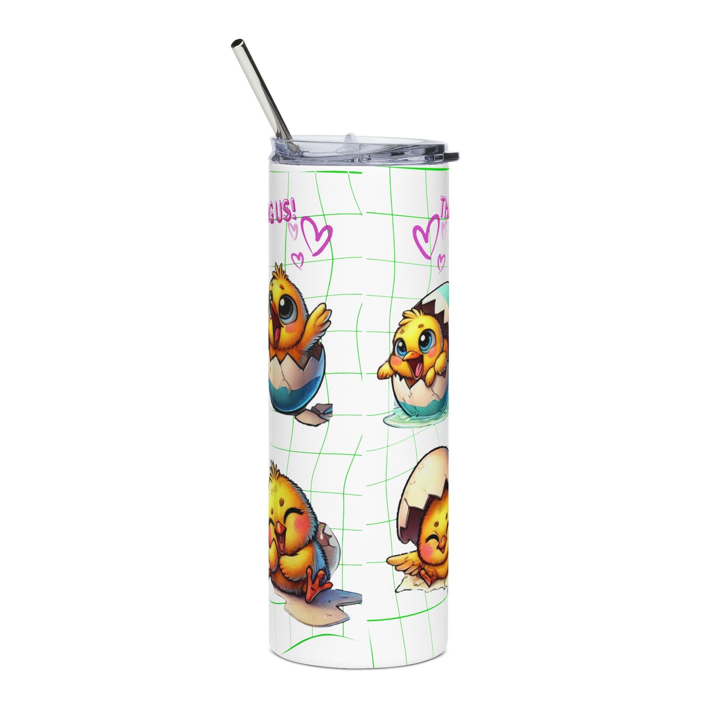 Stainless Steel Tumbler, 20oz l Sarcastic and Sweet l Mom Life Tumbler with Baby Chicks Humor