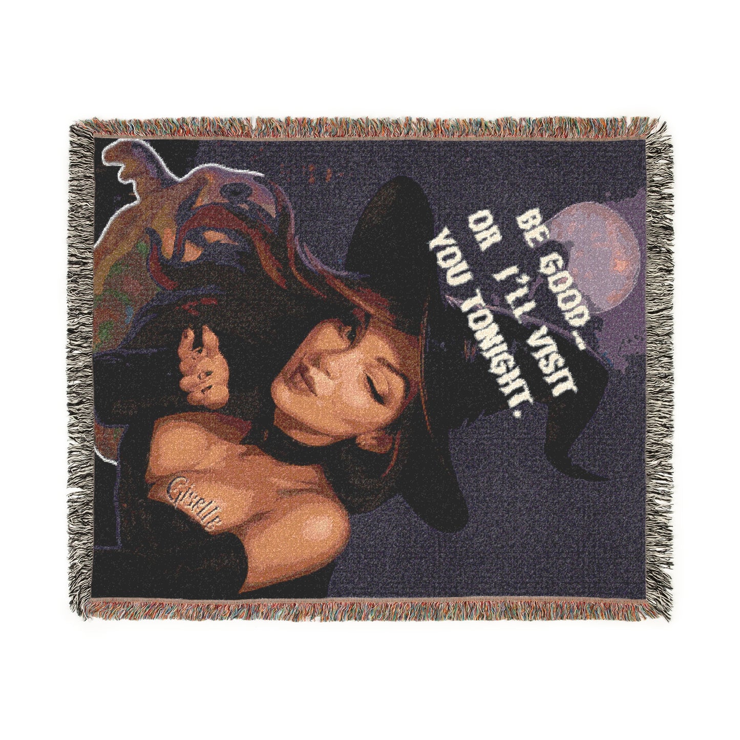 Cosmic Woven Blanket - Cozy Throw for Stargazers, Moon Lovers, Home Decor, Gift for Astrology Enthusiasts, Unique Wall Art