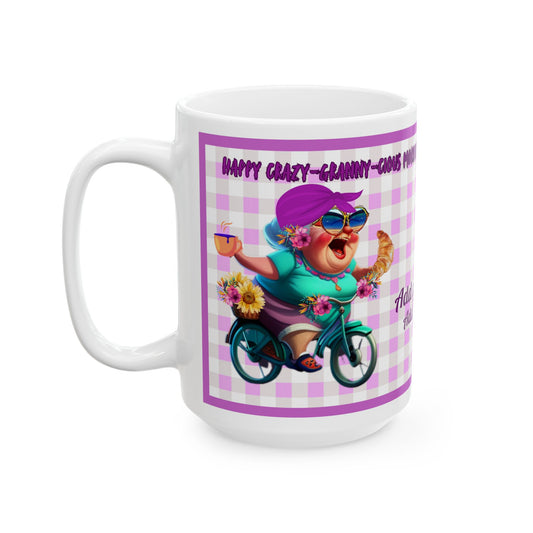 Mug Crazy Granny Funny Design 11oz 15oz Happy Crazy-Granny-cious Coffee Kitchen Cleaning