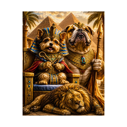 Cleopatra Yorkie Print | Funny Egypt Kids Wall Art | Dog Lover Gift | Matte Poster