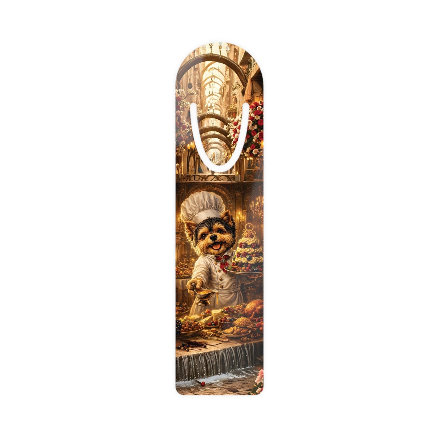 Yorkie Chef Bookmark | Whimsical Dog Baker, Cake Lover Reading Accessory