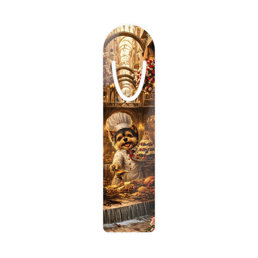 Yorkie Chef Bookmark | Whimsical Dog Baker, Cake Lover Reading Accessory