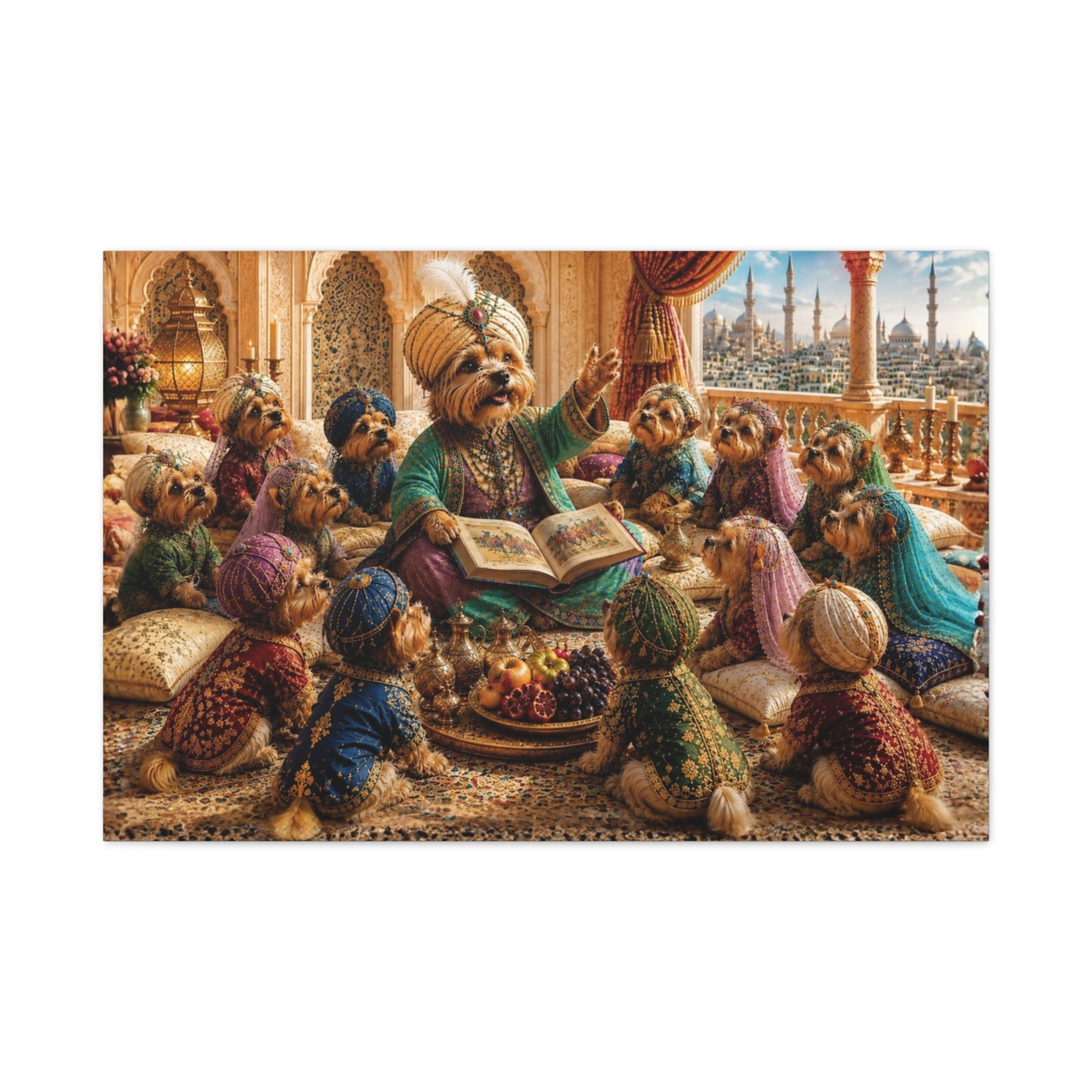 Yorkie Ottoman Sultan Canvas Wall Art – Antonio as Mehmed the Conqueror