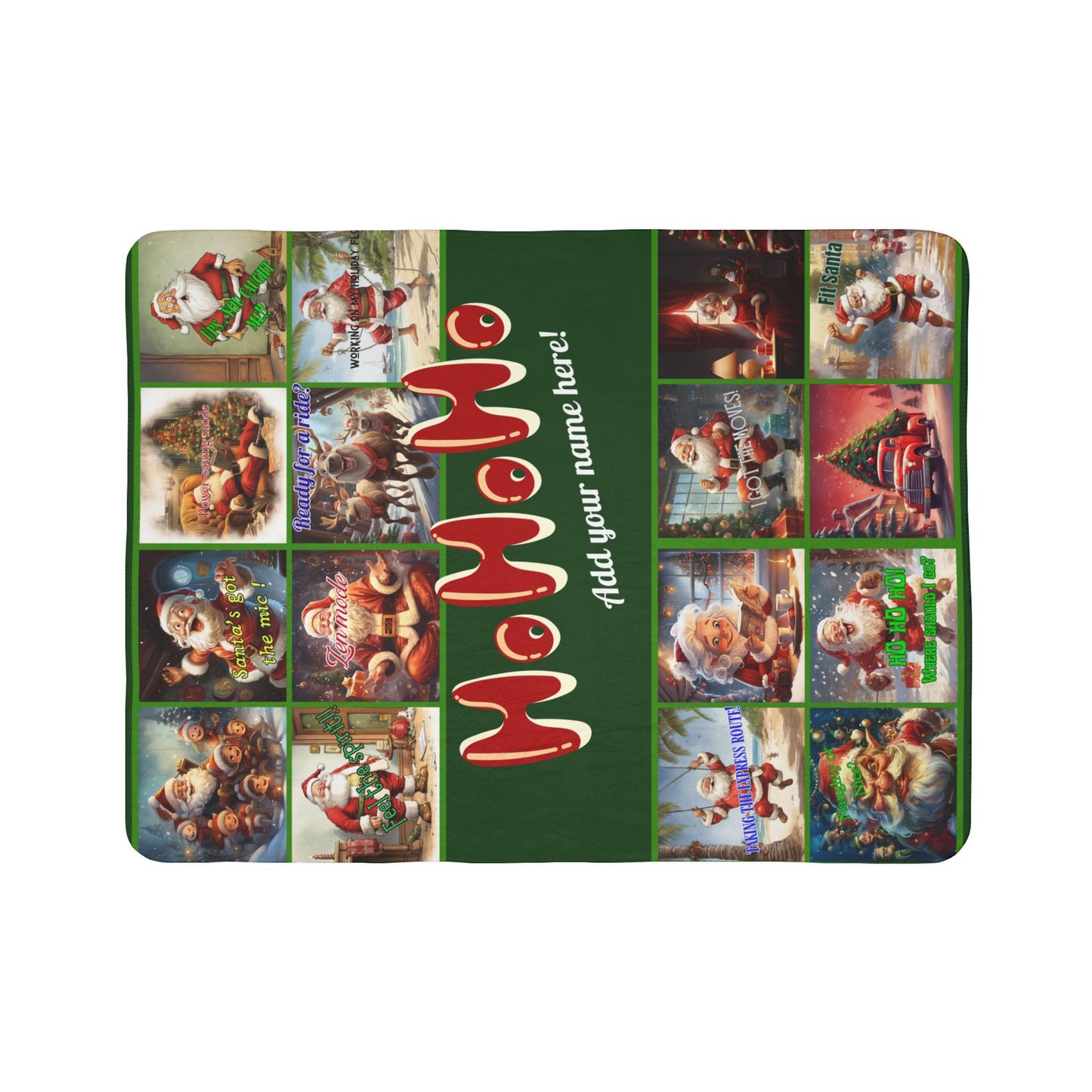 Sherpa Christmas Blanket - Funny Holiday Messages - Ho Ho Ho