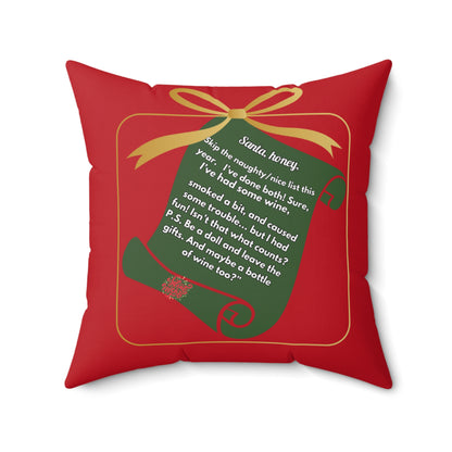 Funny Santa Square Pillow - Hilarious Christmas Home Decor Gift
