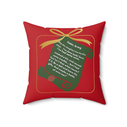 Funny Santa Square Pillow - Hilarious Christmas Home Decor Gift