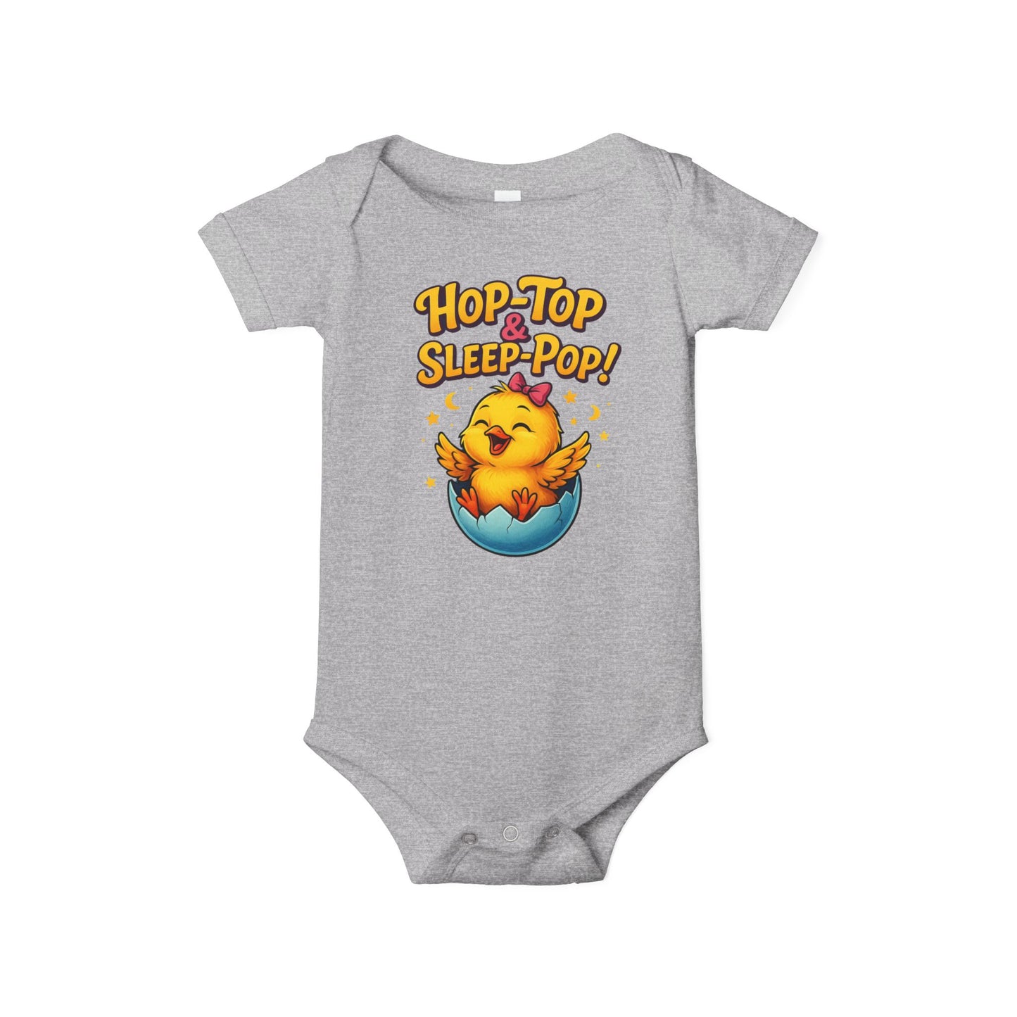 Infant One-Piece — 'Hop Top & Sleep Pop' Funny Baby Bodysuit