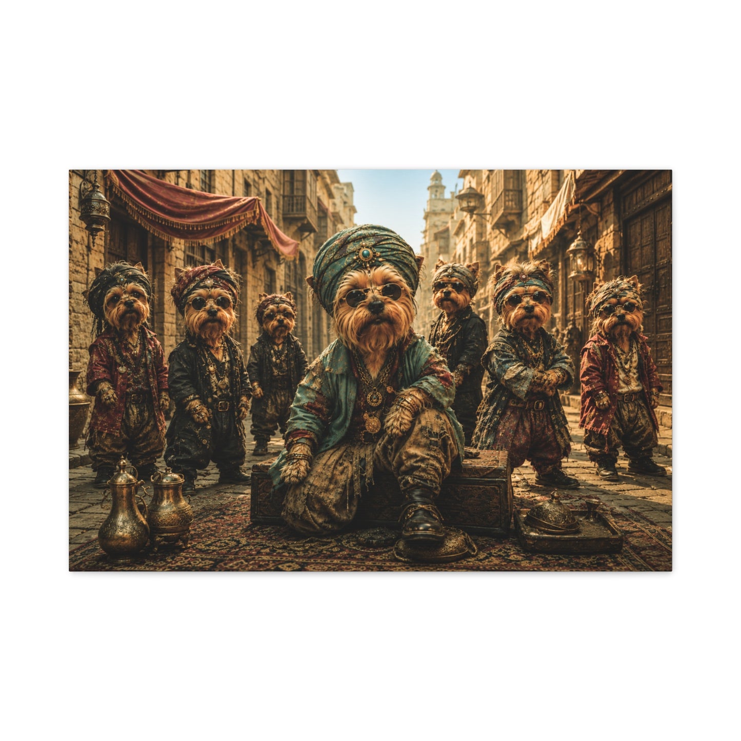 Dogs Life Ottoman Street Kings l Yorkie Canvas Wall Art Luxury Dog Decor