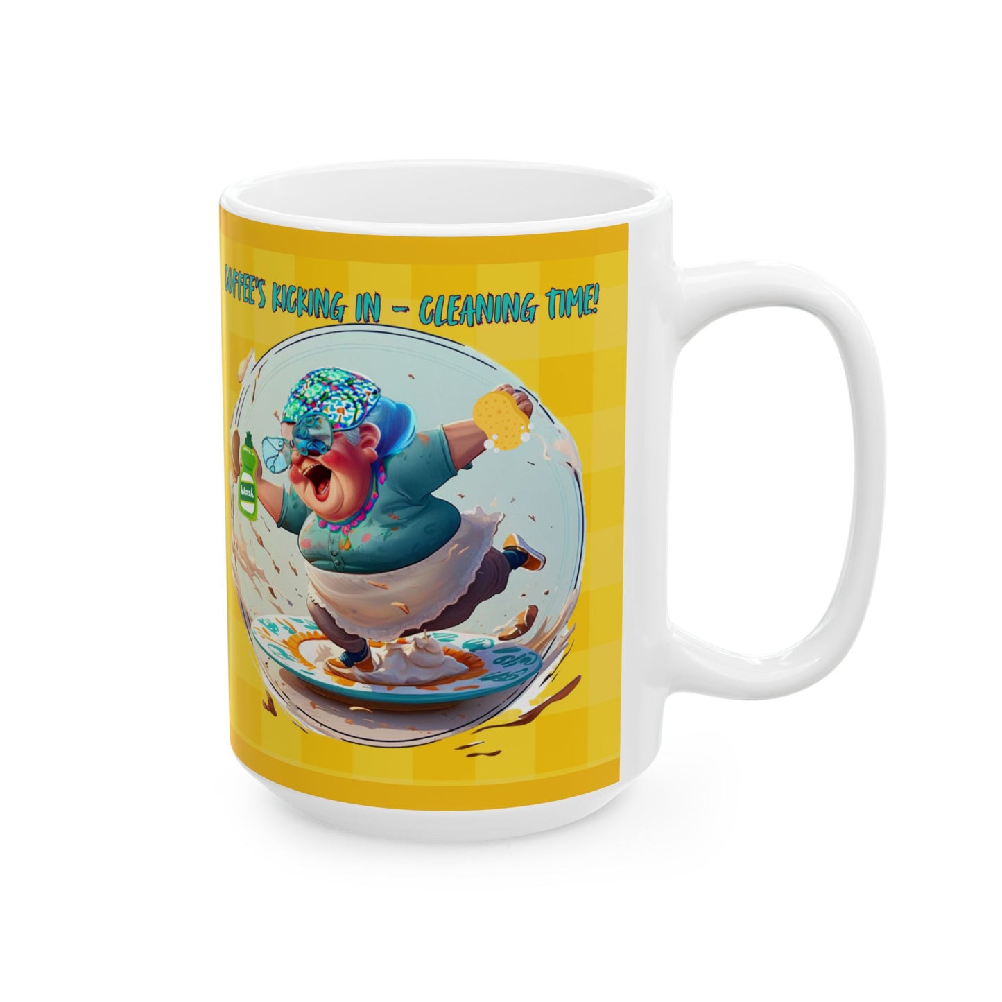 Funny Crazy Granny's Whimsical World Ceramic Mug (11oz, 15oz)