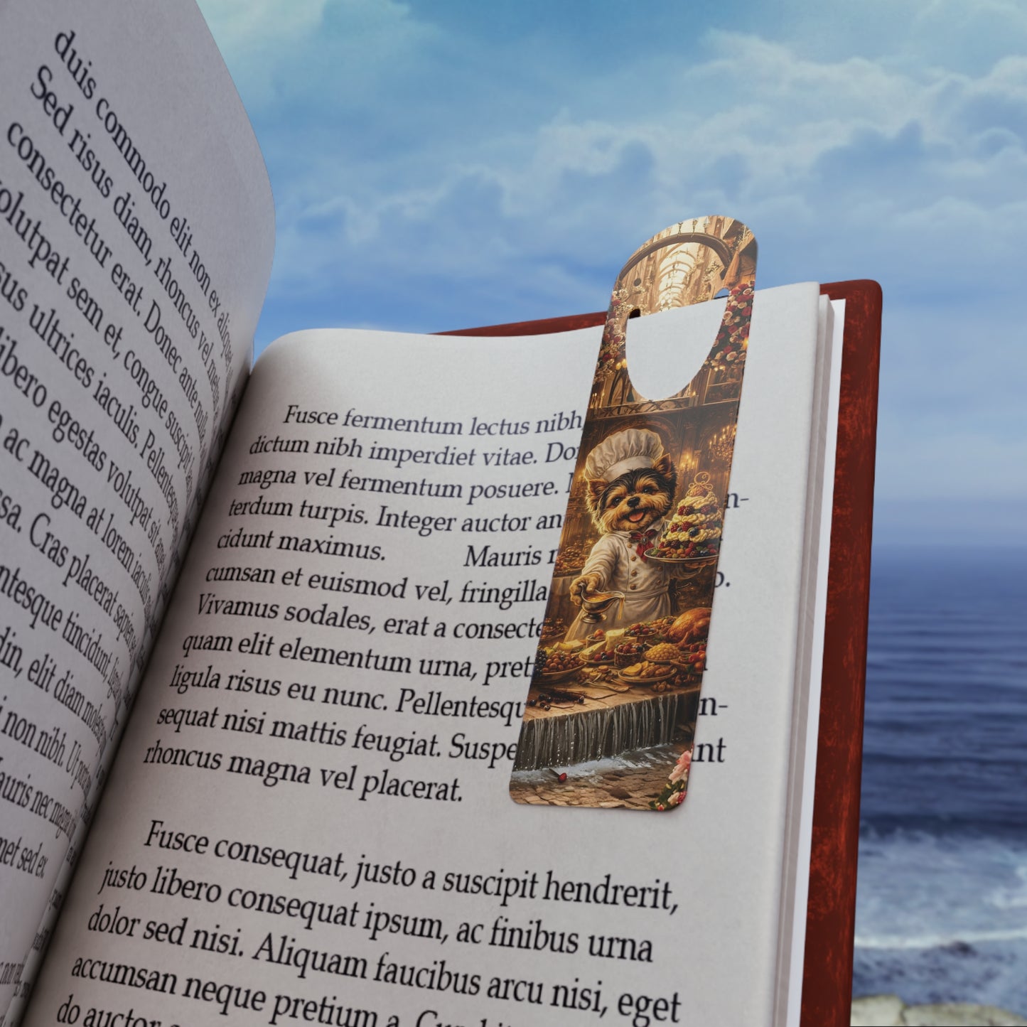 Yorkie Chef Bookmark | Whimsical Dog Baker, Cake Lover Reading Accessory