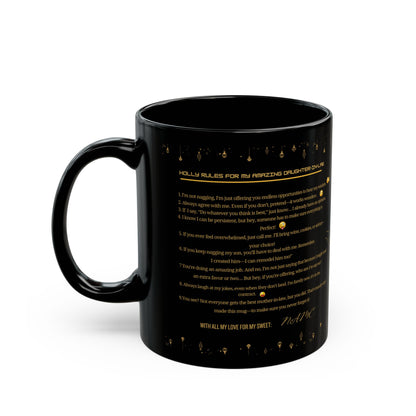 Funny mug with the message: 'Always laugh at my jokes, even when they don’t land – I’m family now!