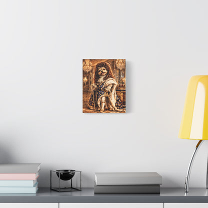 The Sun King Yorkie Stretched Canvas Wall Art, Royal Dog Portrait, King Louis XIV Pet Art, Ready to Hang, History Bonus Included