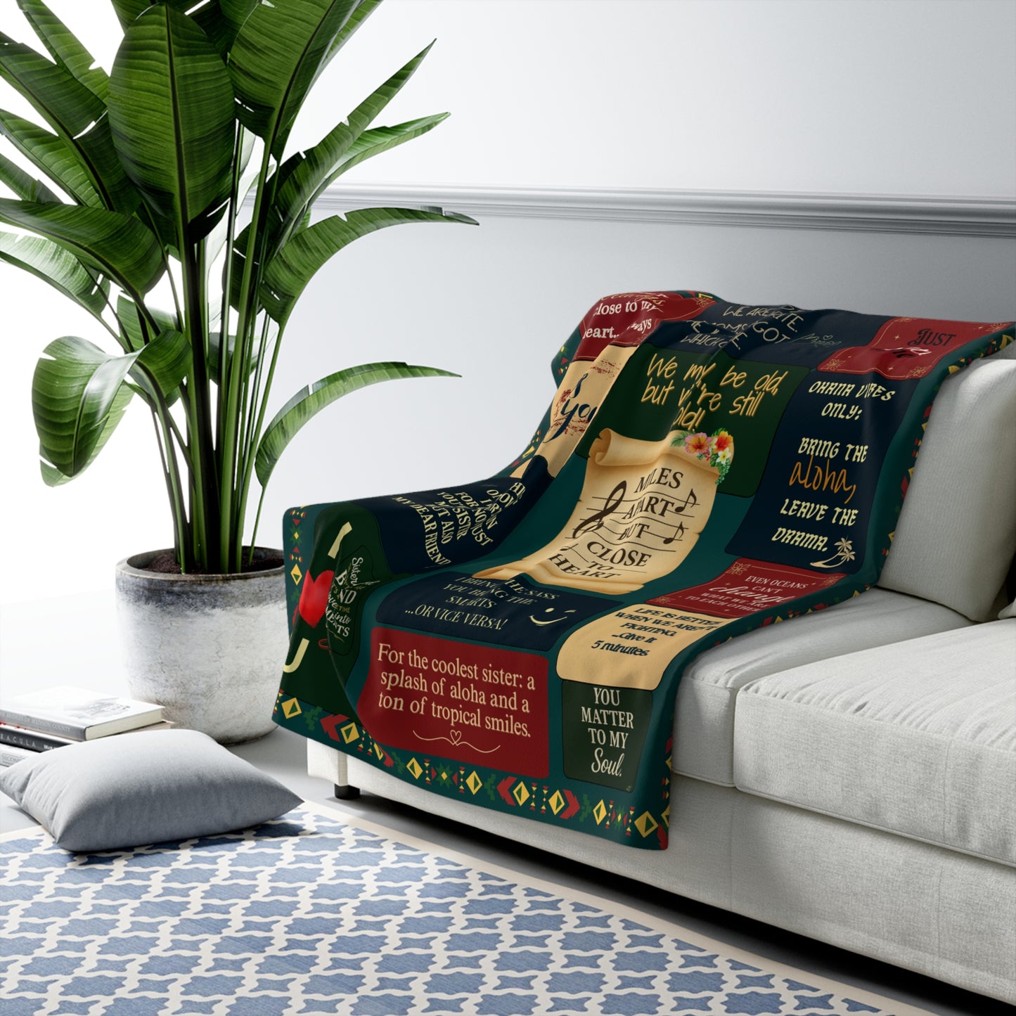 Miles Apart Sister Sherpa Blanket - Close At Heart Keepsake Gift
