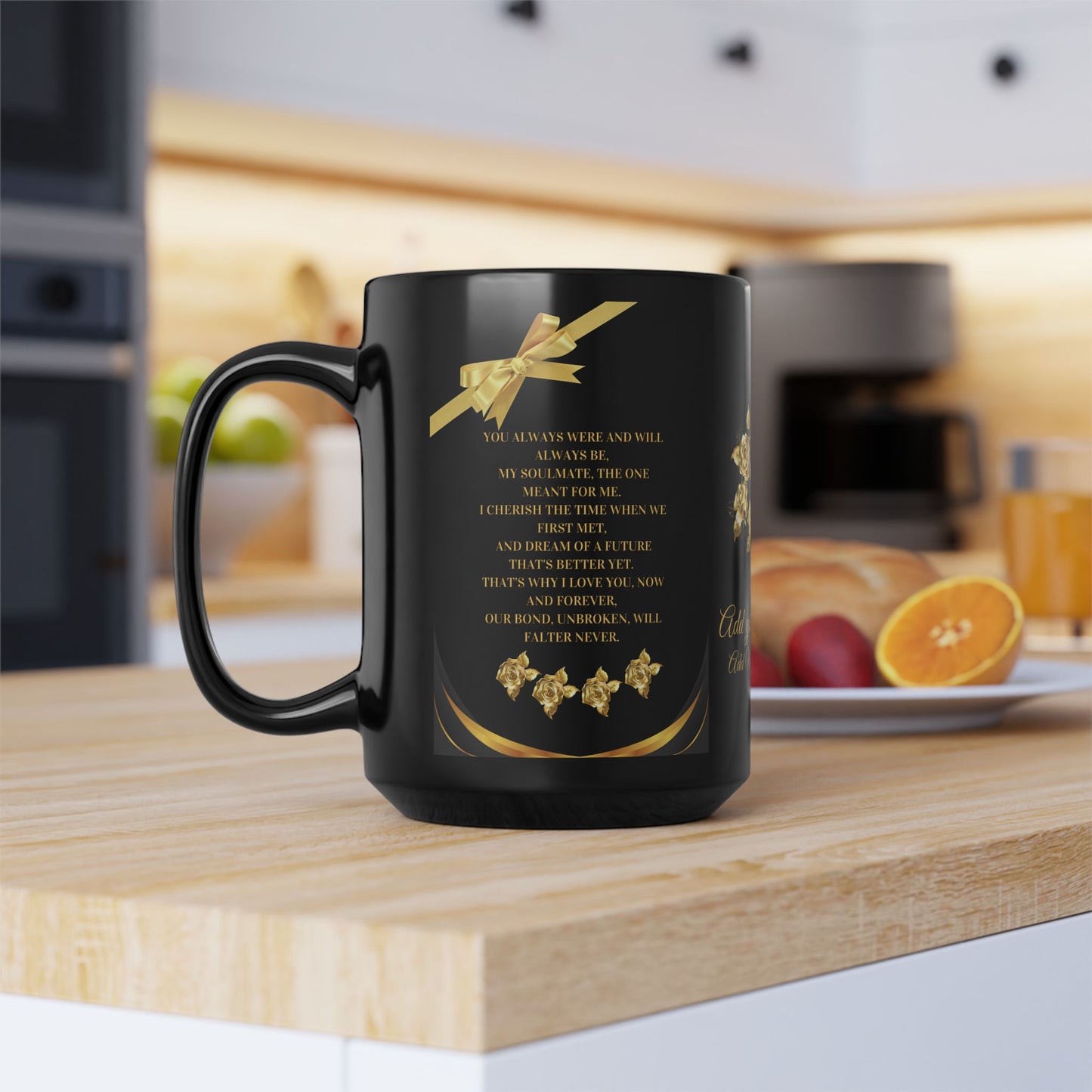 Luxury Mug - Personalized Love Poem - Black, 15oz