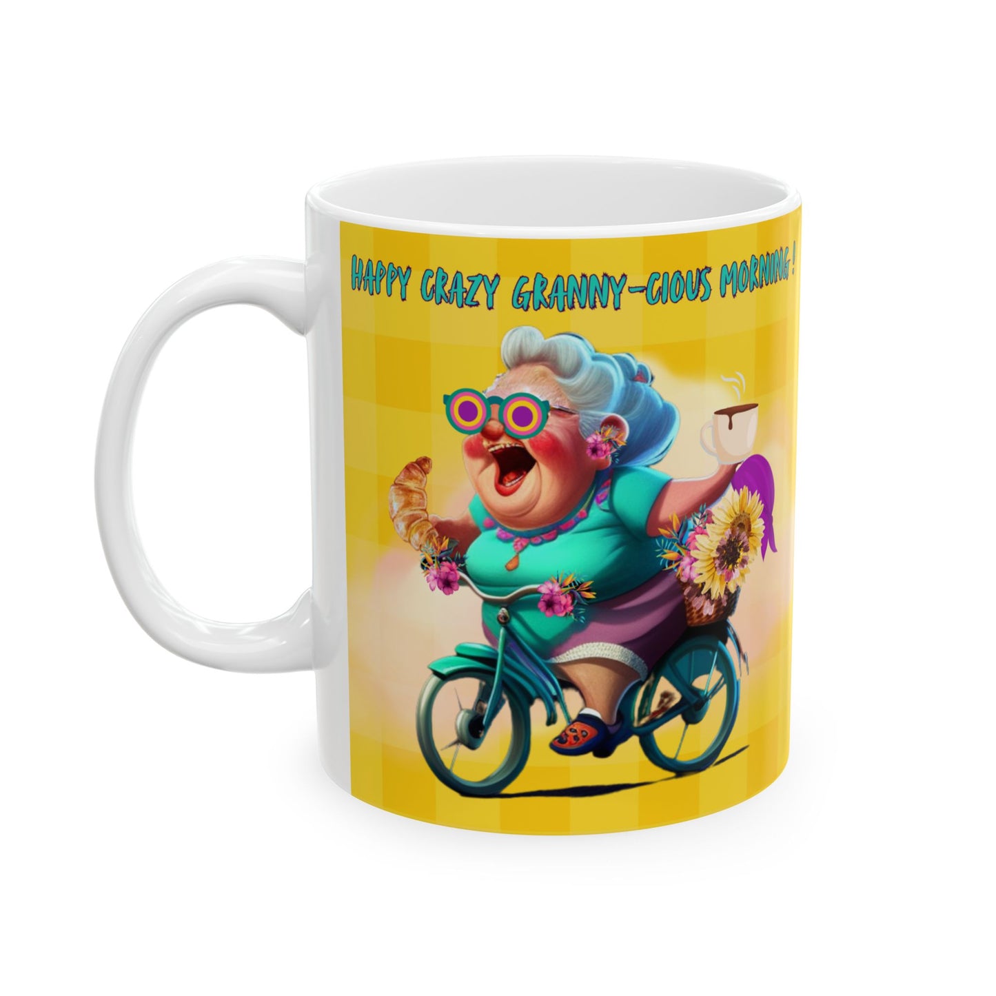 Funny Crazy Granny's Whimsical World Ceramic Mug (11oz, 15oz)