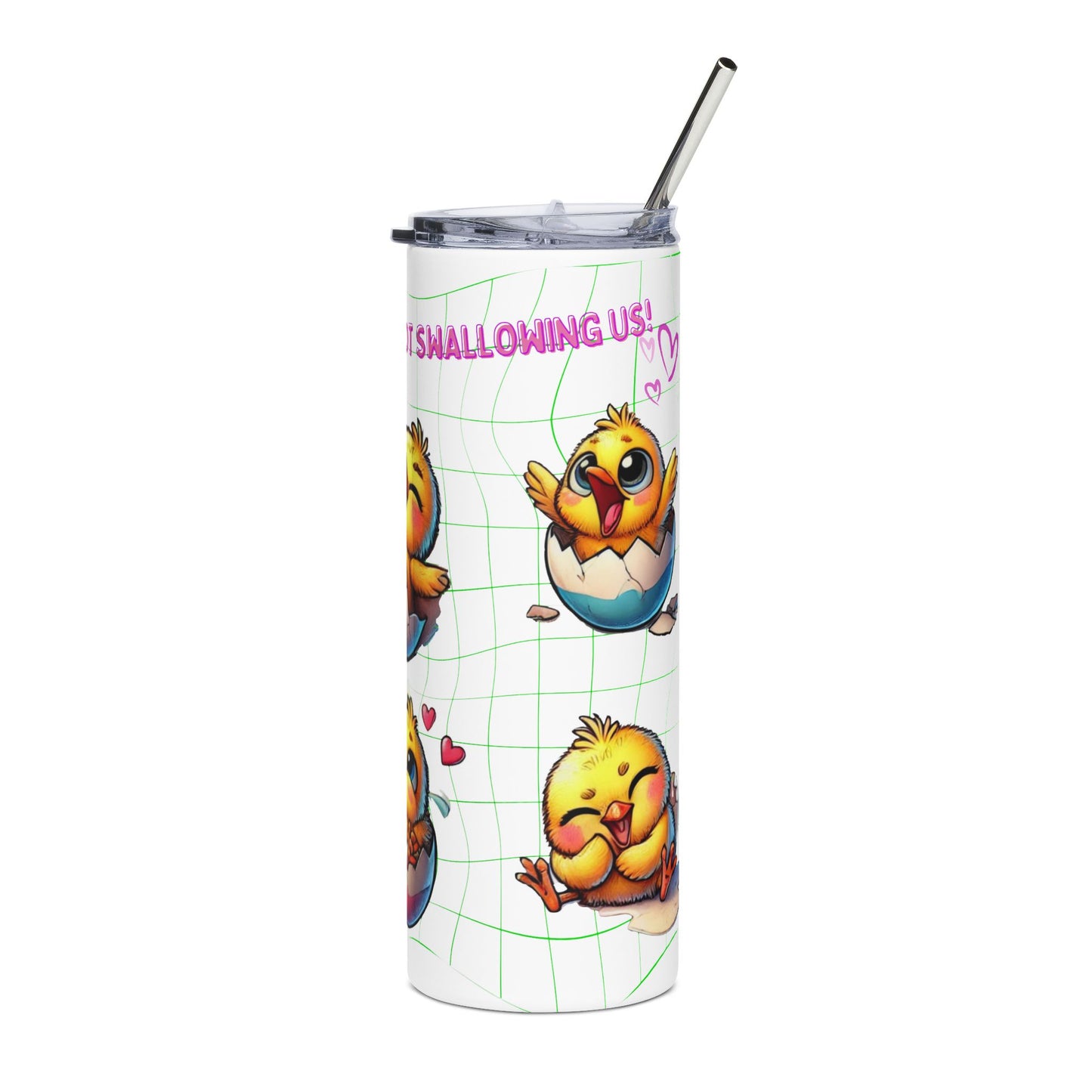 Stainless Steel Tumbler, 20oz l Sarcastic and Sweet l Mom Life Tumbler with Baby Chicks Humor