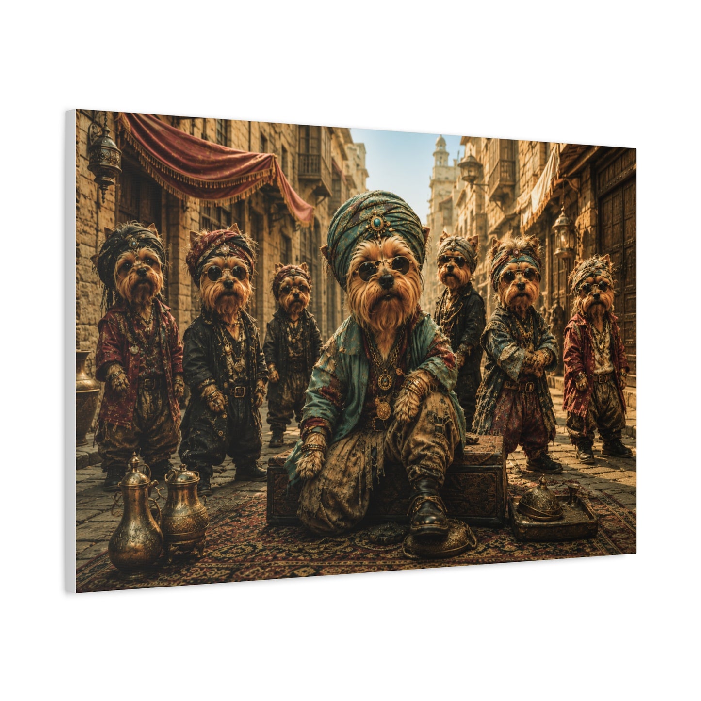 Dogs Life Ottoman Street Kings l Yorkie Canvas Wall Art Luxury Dog Decor