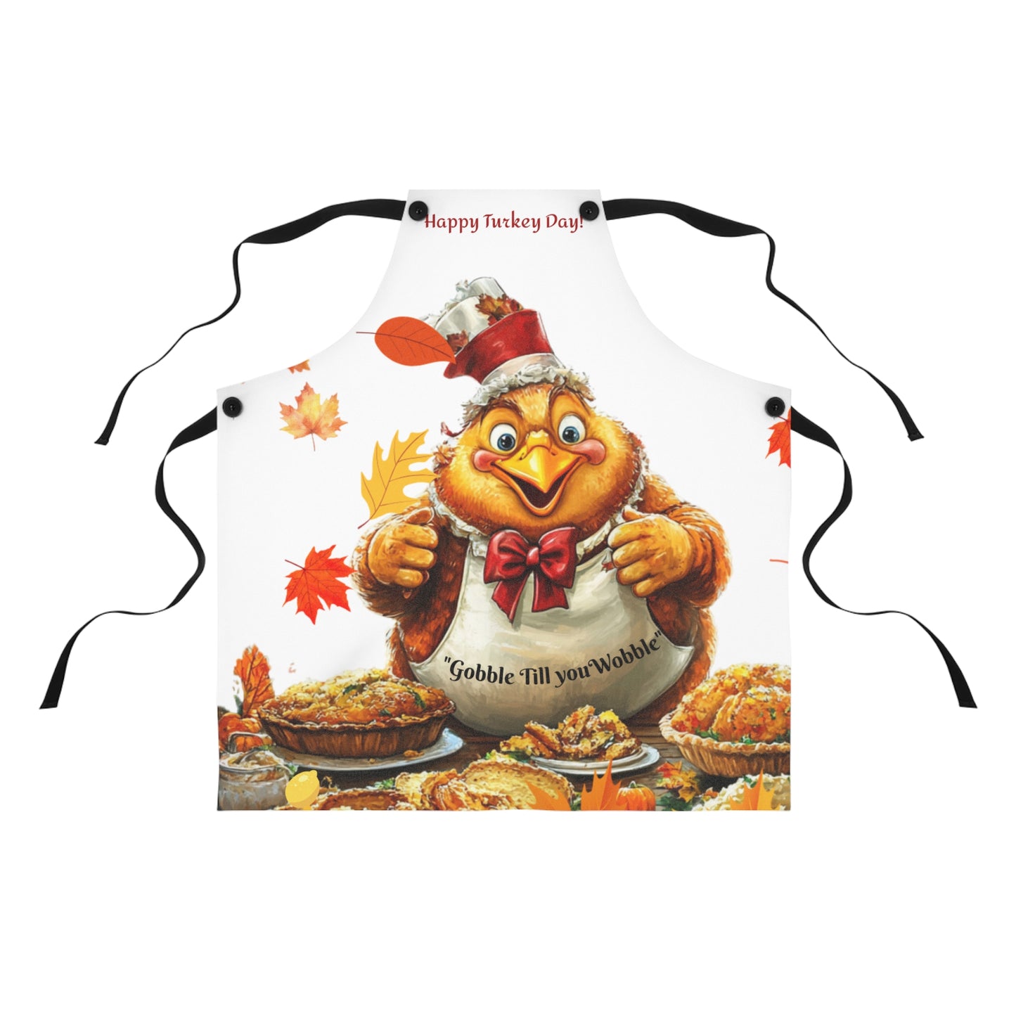 Funny Gobble Till You Wobble Apron - Thanksgiving Kitchen Gift