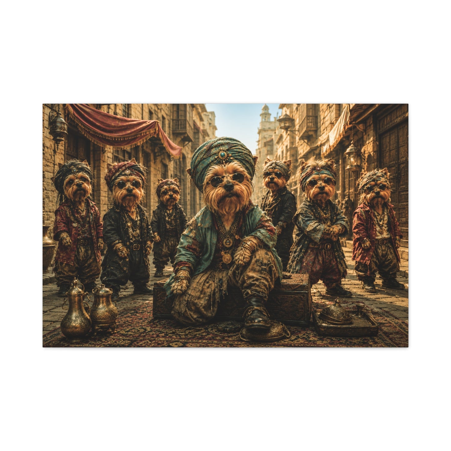 Dogs Life Ottoman Street Kings l Yorkie Canvas Wall Art Luxury Dog Decor