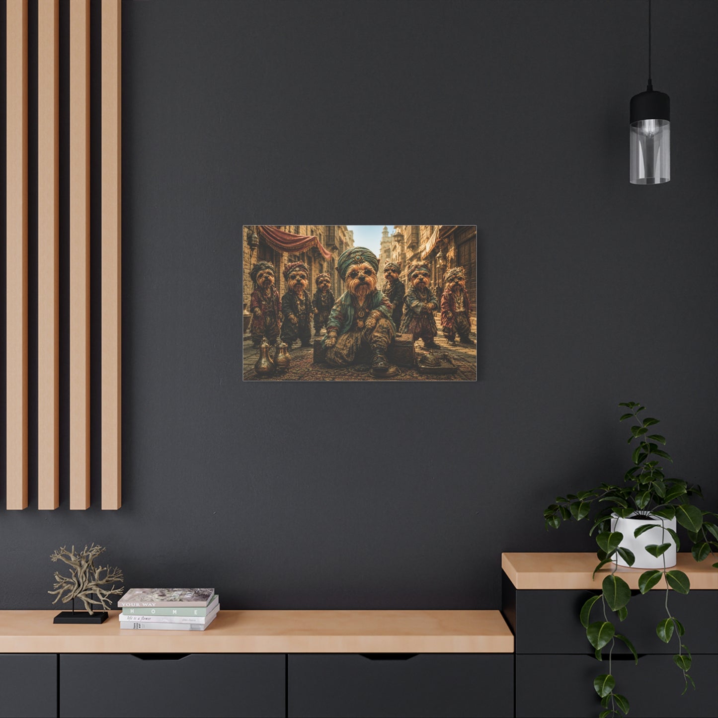 Dogs Life Ottoman Street Kings l Yorkie Canvas Wall Art Luxury Dog Decor