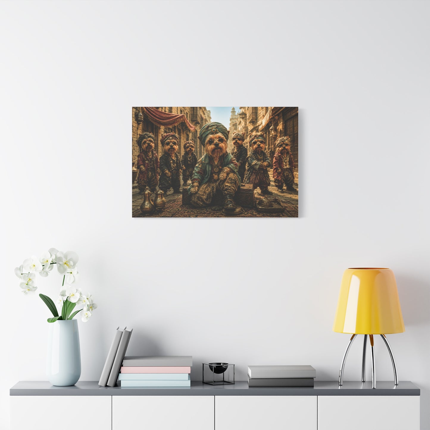 Dogs Life Ottoman Street Kings l Yorkie Canvas Wall Art Luxury Dog Decor