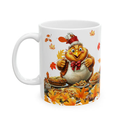 Ceramic Mug 11 oz , 15 oz Sizes - Gobble Till You Wobble Design, Funny message For your Loved ones Gift for Parents - lets give it a whirl