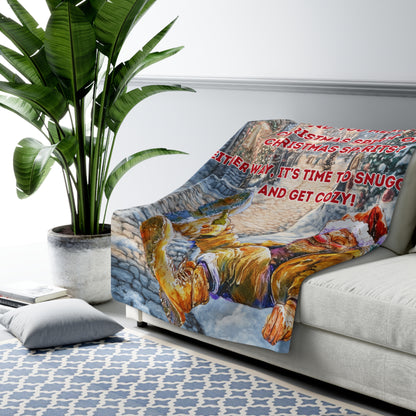 Sherpa Fleece Blanket - Spirit of Christmas or Spirits of Christmas Funny Holiday Throw Funny gift for Grandfather  Funny Gift For Father or Friends