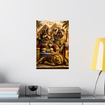 Cleopatra Yorkie Print | Funny Egypt Kids Wall Art | Dog Lover Gift | Matte Poster