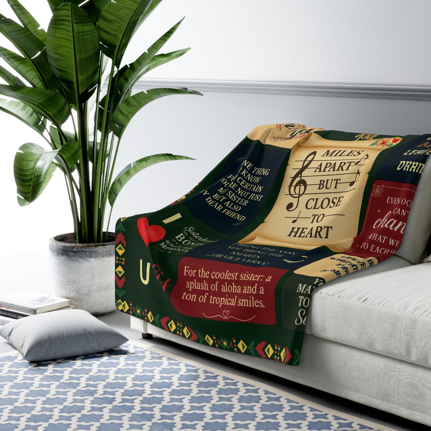 Miles Apart Sister Sherpa Blanket - Close At Heart Keepsake Gift