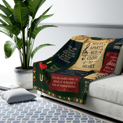 Miles Apart Sister Sherpa Blanket - Close At Heart Keepsake Gift