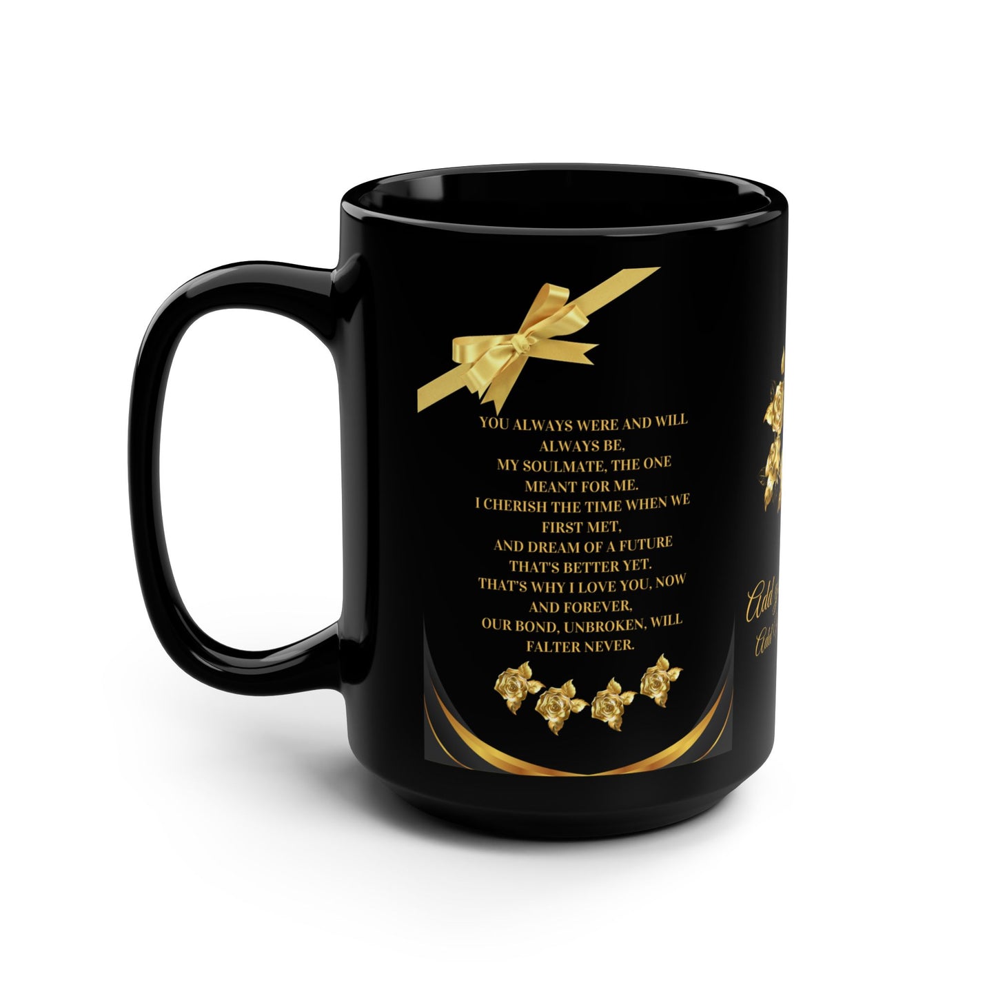 Luxury Mug - Personalized Love Poem - Black, 15oz