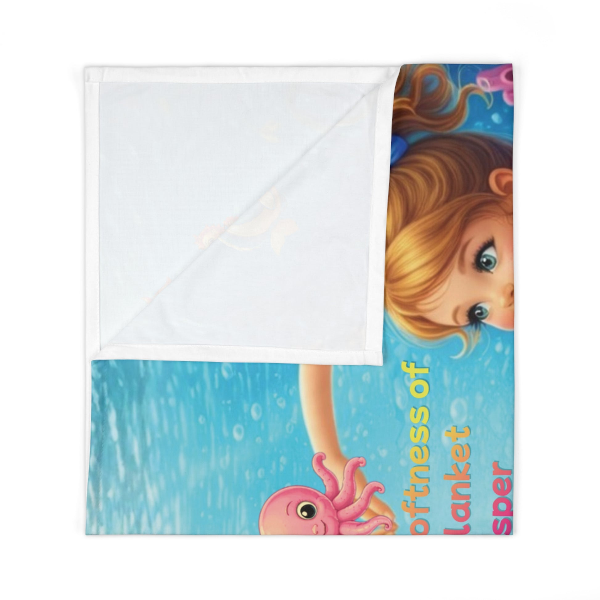 Product packaging with a cartoon character and text on a blue background