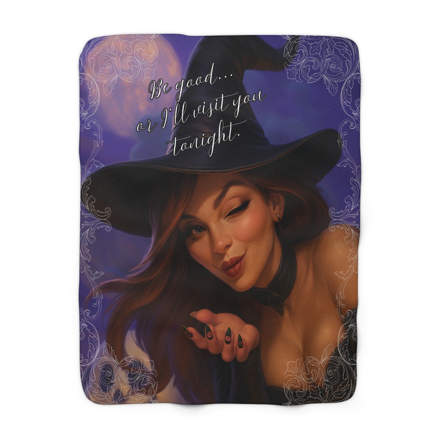 Sherpa Fleece Blanket - Funny Halloween Witch Message Design