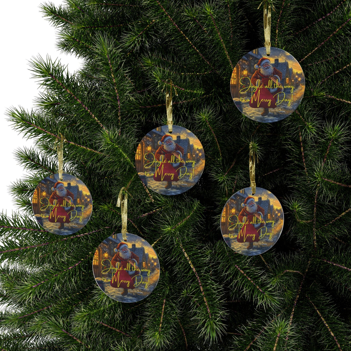 Acrylic Ornaments Bundle I Jingle All The Way To A Merry Day I Christmas Tree Decorations