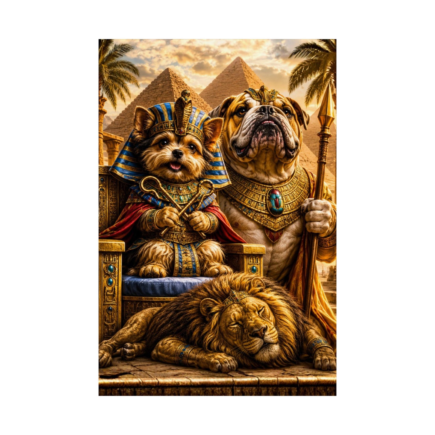 Cleopatra Yorkie Print | Funny Egypt Kids Wall Art | Dog Lover Gift | Matte Poster