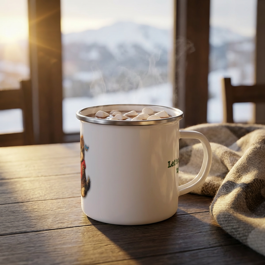 Antonio’s "Let’s Crack Eggs Together" Enamel Campfire Mug – Easter & Family Breakfast Edition