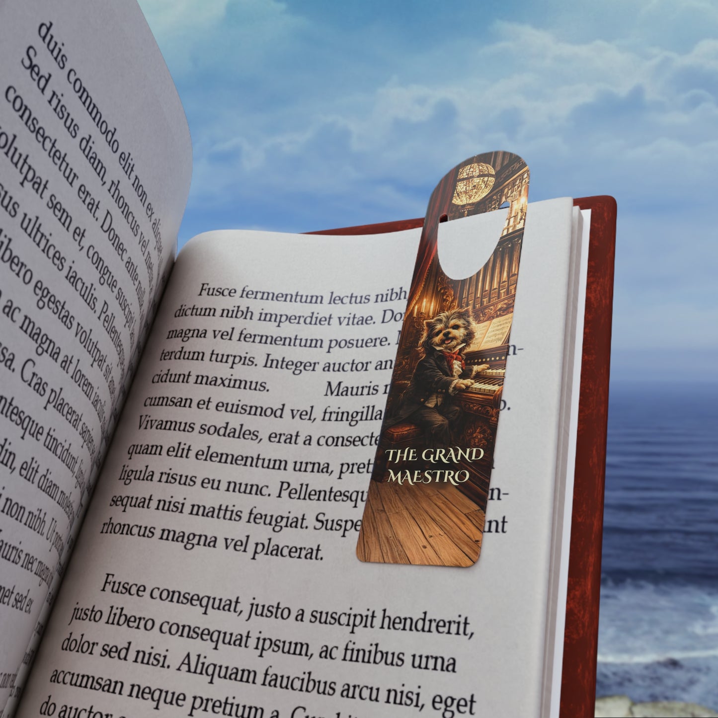 Grand Maestro organist bookmark | Vintage concert hall musician candlelight reading accessory