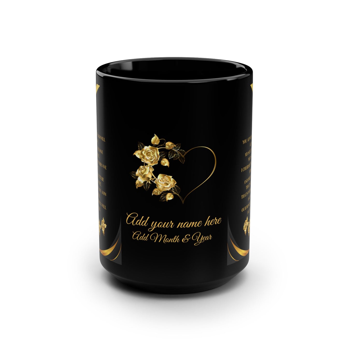 Luxury Mug - Personalized Love Poem - Black, 15oz