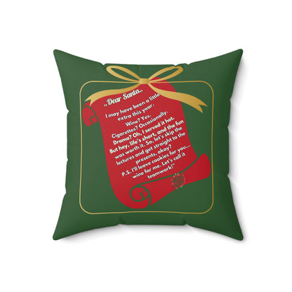 Funny Santa Square Pillow - Hilarious Christmas Home Decor Gift