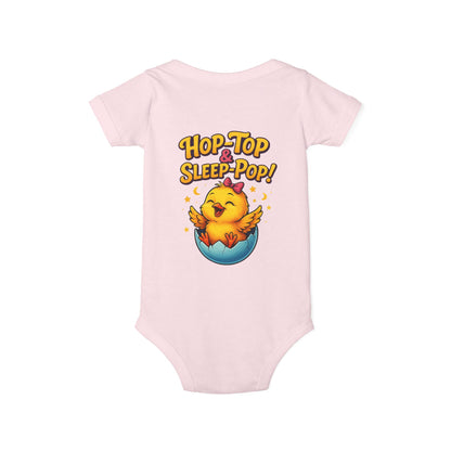 Infant One-Piece — 'Hop Top & Sleep Pop' Funny Baby Bodysuit