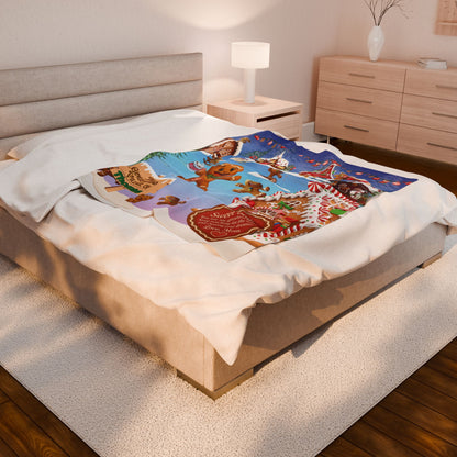 Personalized Gingerbread Christmas Blanket for Boys from Mom
