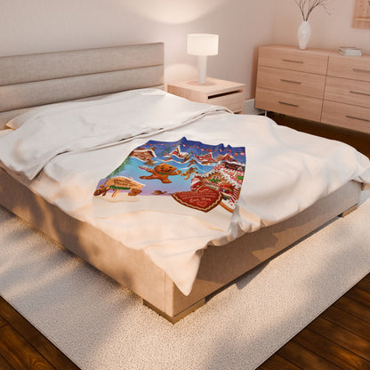Personalized Gingerbread Christmas Blanket for Boys from Mom