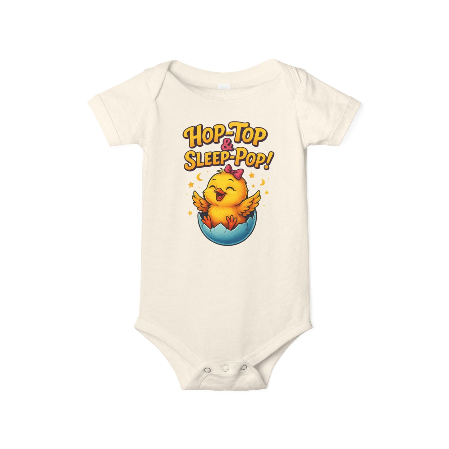Infant One-Piece — 'Hop Top & Sleep Pop' Funny Baby Bodysuit