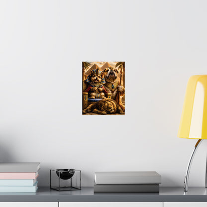 Cleopatra Yorkie Print | Funny Egypt Kids Wall Art | Dog Lover Gift | Matte Poster
