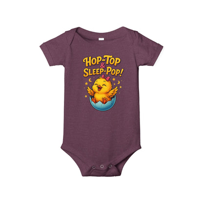 Infant One-Piece — 'Hop Top & Sleep Pop' Funny Baby Bodysuit