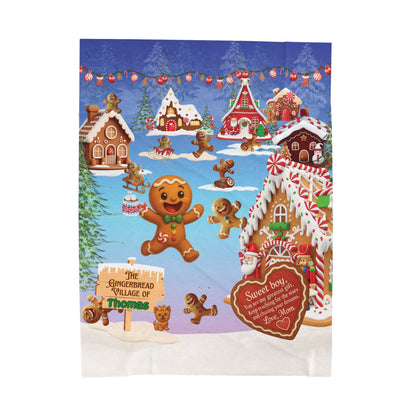 Personalized Gingerbread Christmas Blanket for Boys from Mom