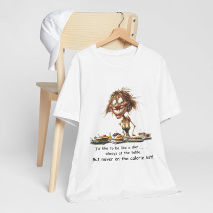 Funny Diet T-Shirt - Food Lover Tee with Calorie List Design