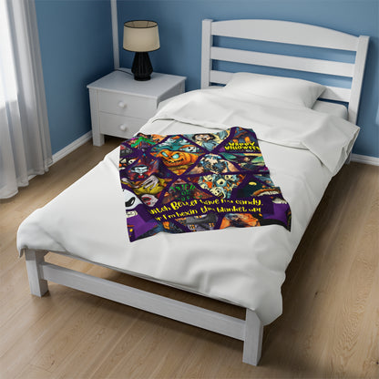 Witch, better have my candy or I’m hexin’ this blanket up! - Velveteen Plush Blanket