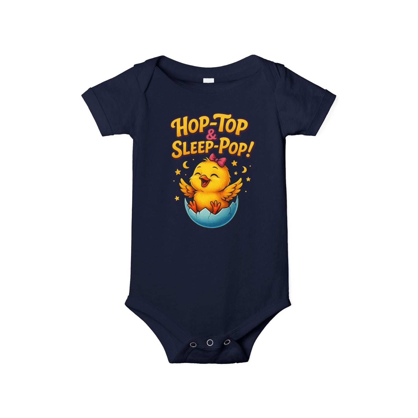 Infant One-Piece — 'Hop Top & Sleep Pop' Funny Baby Bodysuit